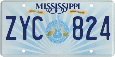 MS license plate ZYC824