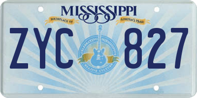 MS license plate ZYC827