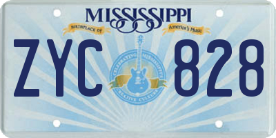 MS license plate ZYC828