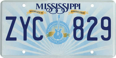 MS license plate ZYC829