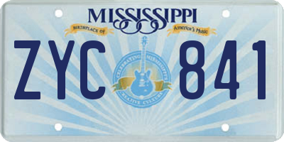 MS license plate ZYC841