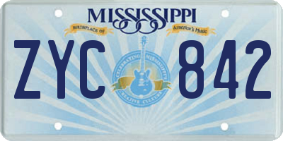 MS license plate ZYC842