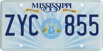 MS license plate ZYC855