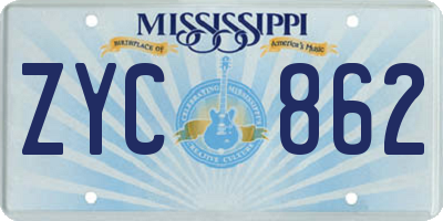 MS license plate ZYC862