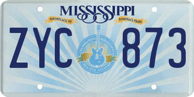 MS license plate ZYC873