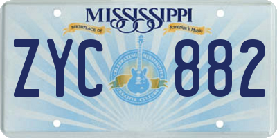 MS license plate ZYC882