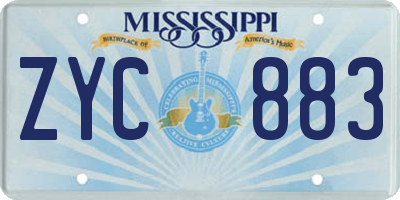 MS license plate ZYC883