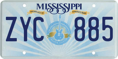 MS license plate ZYC885
