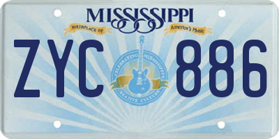 MS license plate ZYC886