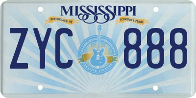 MS license plate ZYC888