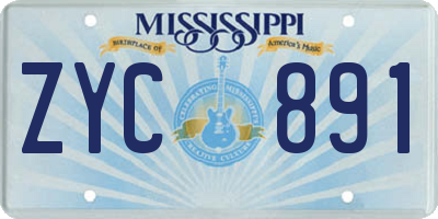 MS license plate ZYC891