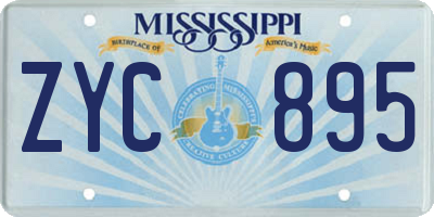 MS license plate ZYC895