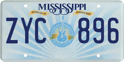 MS license plate ZYC896