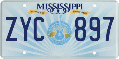 MS license plate ZYC897