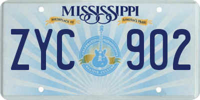 MS license plate ZYC902