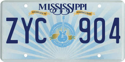 MS license plate ZYC904