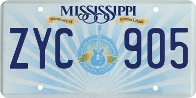 MS license plate ZYC905