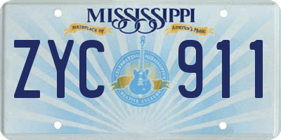MS license plate ZYC911