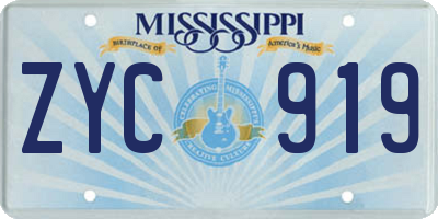 MS license plate ZYC919