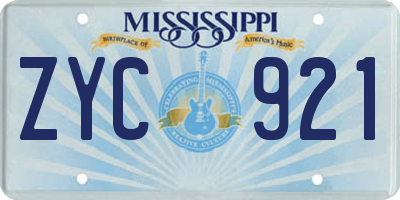 MS license plate ZYC921