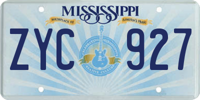 MS license plate ZYC927