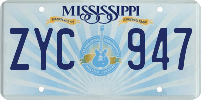 MS license plate ZYC947