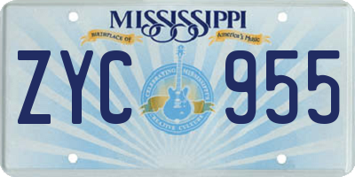 MS license plate ZYC955