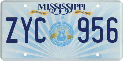 MS license plate ZYC956