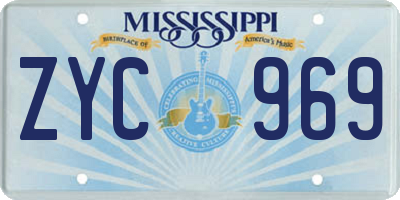 MS license plate ZYC969