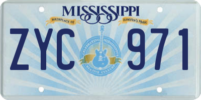 MS license plate ZYC971