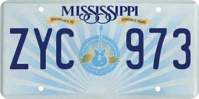 MS license plate ZYC973