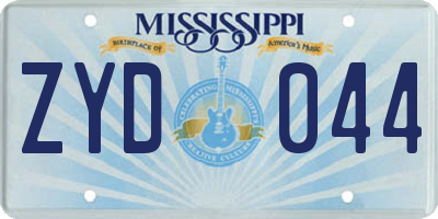MS license plate ZYD044