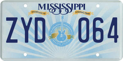 MS license plate ZYD064