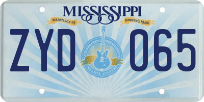 MS license plate ZYD065