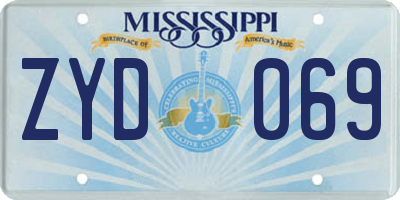 MS license plate ZYD069