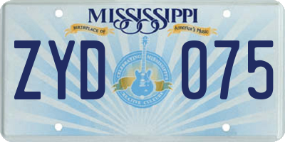 MS license plate ZYD075