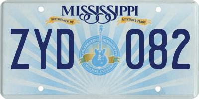 MS license plate ZYD082
