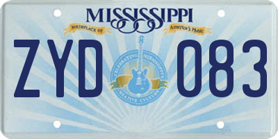 MS license plate ZYD083