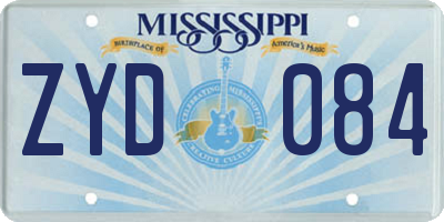 MS license plate ZYD084