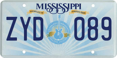 MS license plate ZYD089