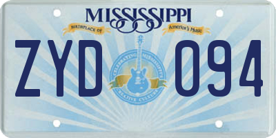 MS license plate ZYD094