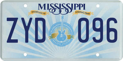 MS license plate ZYD096