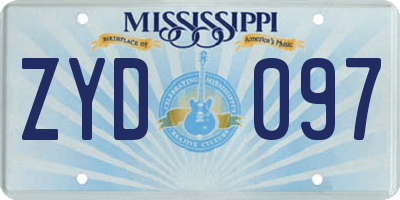 MS license plate ZYD097