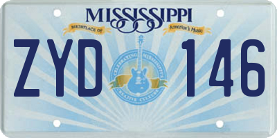 MS license plate ZYD146