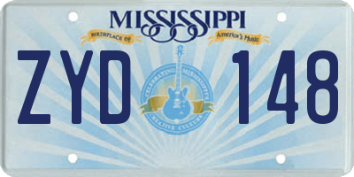 MS license plate ZYD148