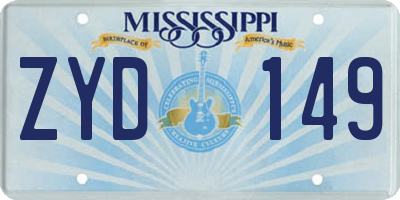 MS license plate ZYD149
