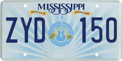 MS license plate ZYD150