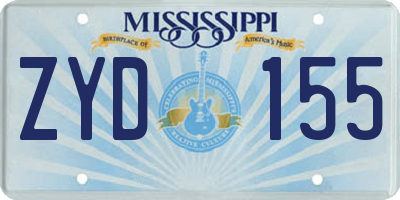 MS license plate ZYD155