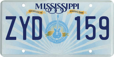 MS license plate ZYD159
