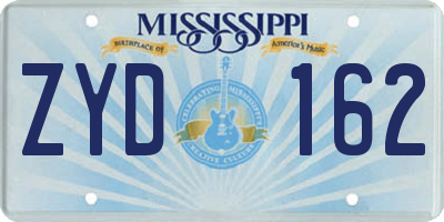 MS license plate ZYD162